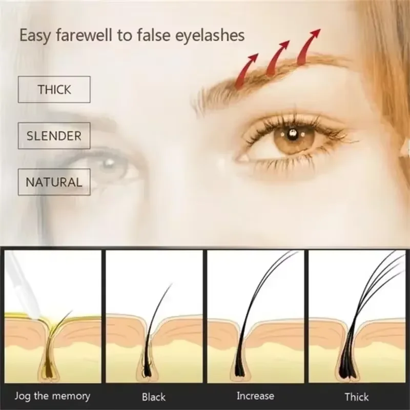 Schnelles Augenbrauenwachstumsserum, Wimpern-Haarwachstum, Anti-Haarausfall-Produkt, verhindert Haarausfall, volleres, dickeres, verlängertes Augenbrauen-Make-up