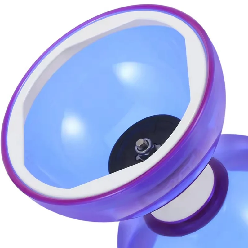 YSUN-Triplo cuscinetto Diabolo Ball giocoleria in gomma morbida doppia ruota per bambini set da gioco per bambini all'aperto cristallo Tpu