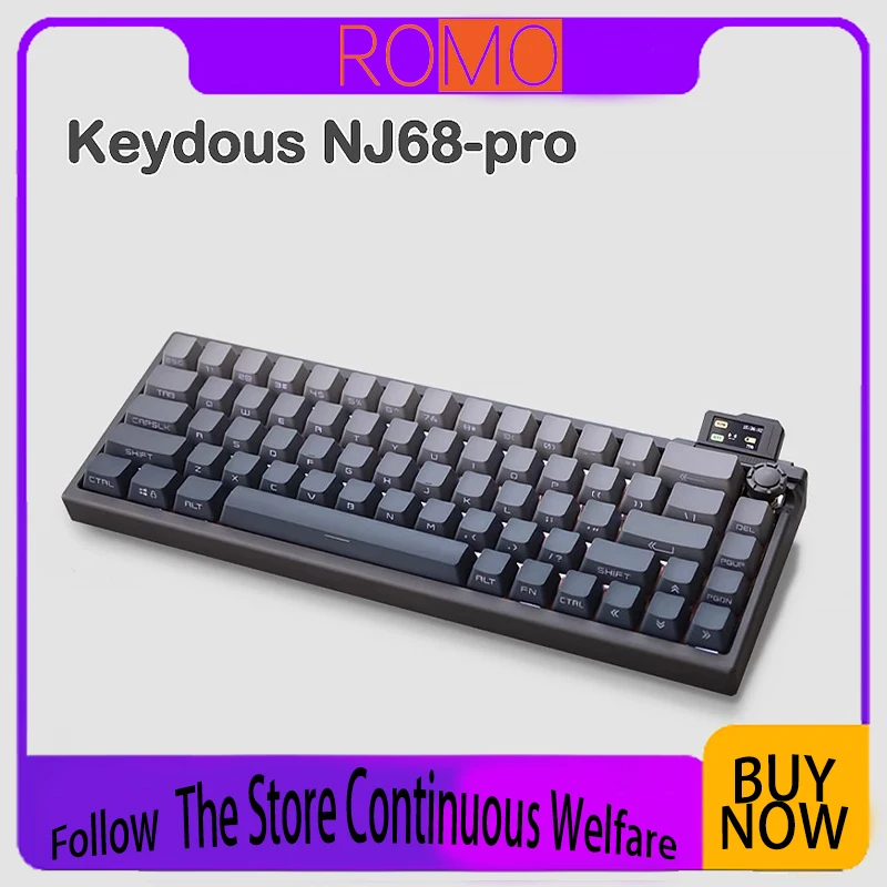 Keydous Nj68 Pro Bluetooth 2.4g The Third Mock Examination Wireless Aluminum Alloy Mechanical Keyboard Customized Accessories