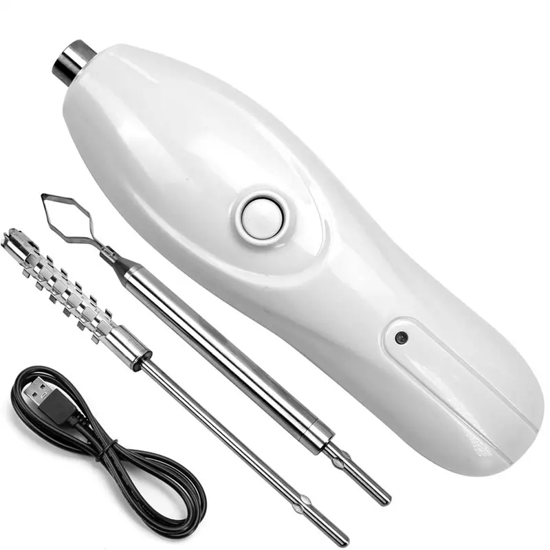 

AC39-Corer Tool Портативная беспроводная овощерезка, электрическая скребковая шкала с 2 резаками, копание фруктов из нержавеющей стали