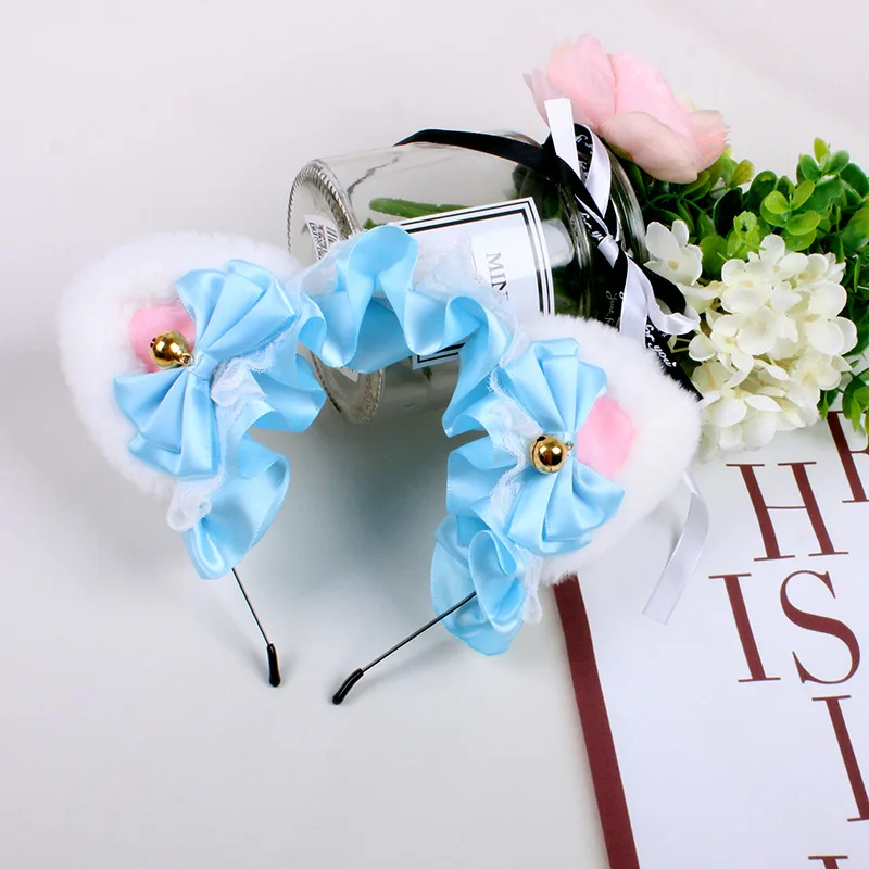 Halloween Fashion Cat Ear Bells Hair Band Popular Plush Cat Ear Headband Party Cosplay Hair Accessories