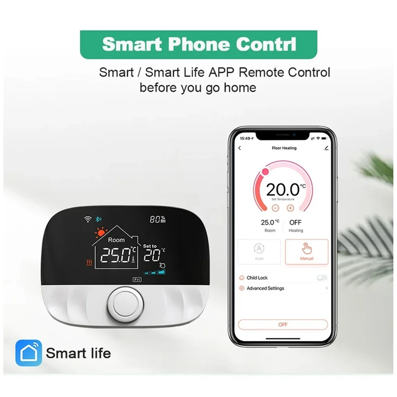 Tuya สมาร์ท Wifi Wireless Thermostat สําหรับหม้อต้มแก๊สเครื่องทําความร้อนแบตเตอรี่ RF 433MHZ เทอร์โมคอนโทรลเลอร์อุณหภูมิ Alexa