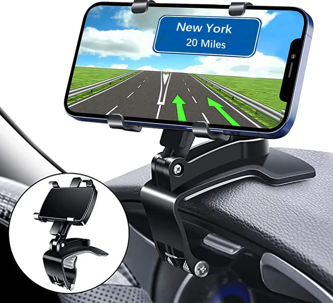 

Universal Car Phone Holder with 360-Degree Rotation, Stable Clip Design for 4-7" Smartphones
