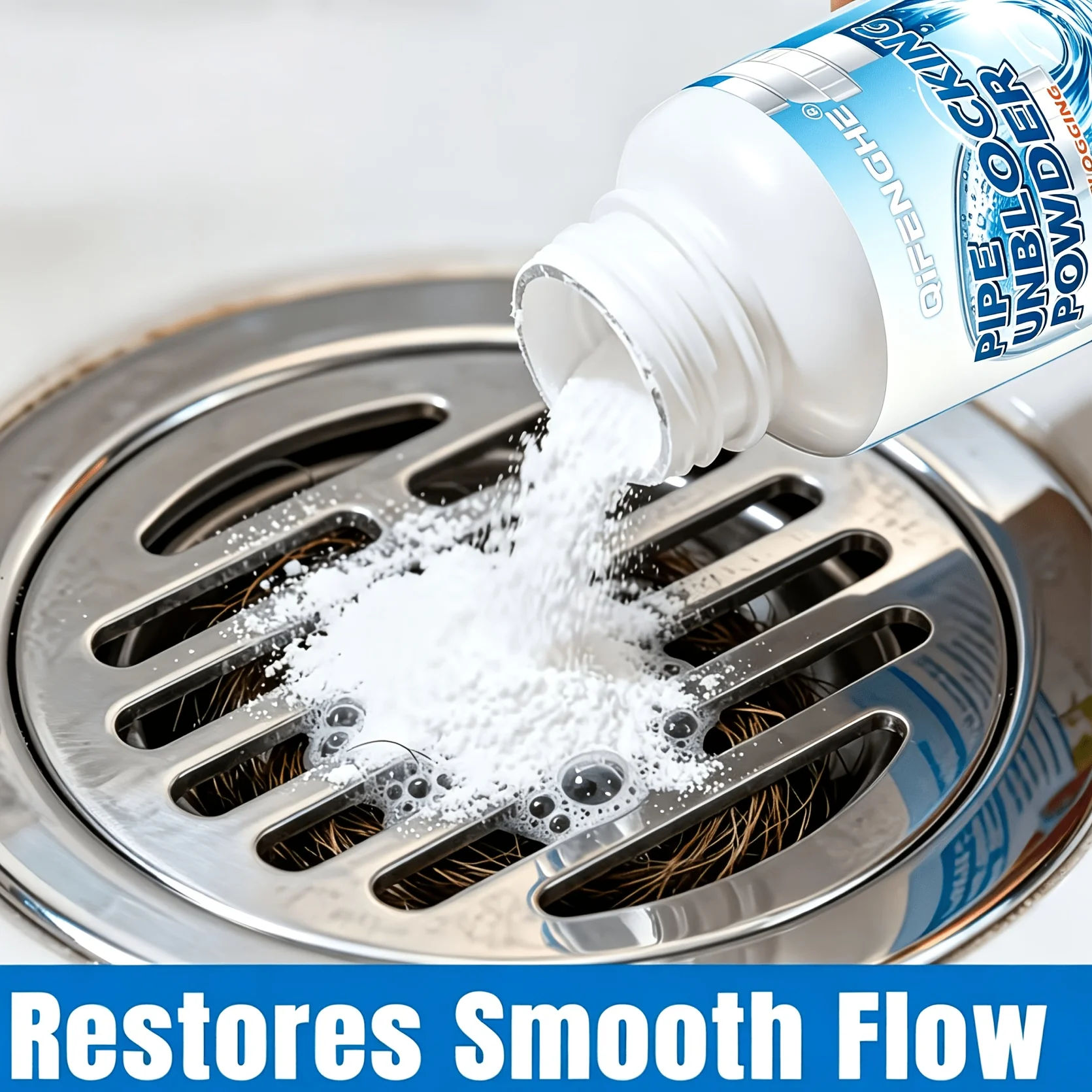 Powerful Drain Dredging Powder Odorless Formula Kitchen Sink & Pipe Cleaner Fast Dissolving Hair Grease for Bathroom Toilet view 2