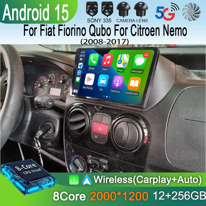 

Android 15 For Fiat Fiorino Qubo For Citroen Nemo For Peugeot Bipper 2008 - 2017 Car Radio Stereo Multimedia Player Stereo