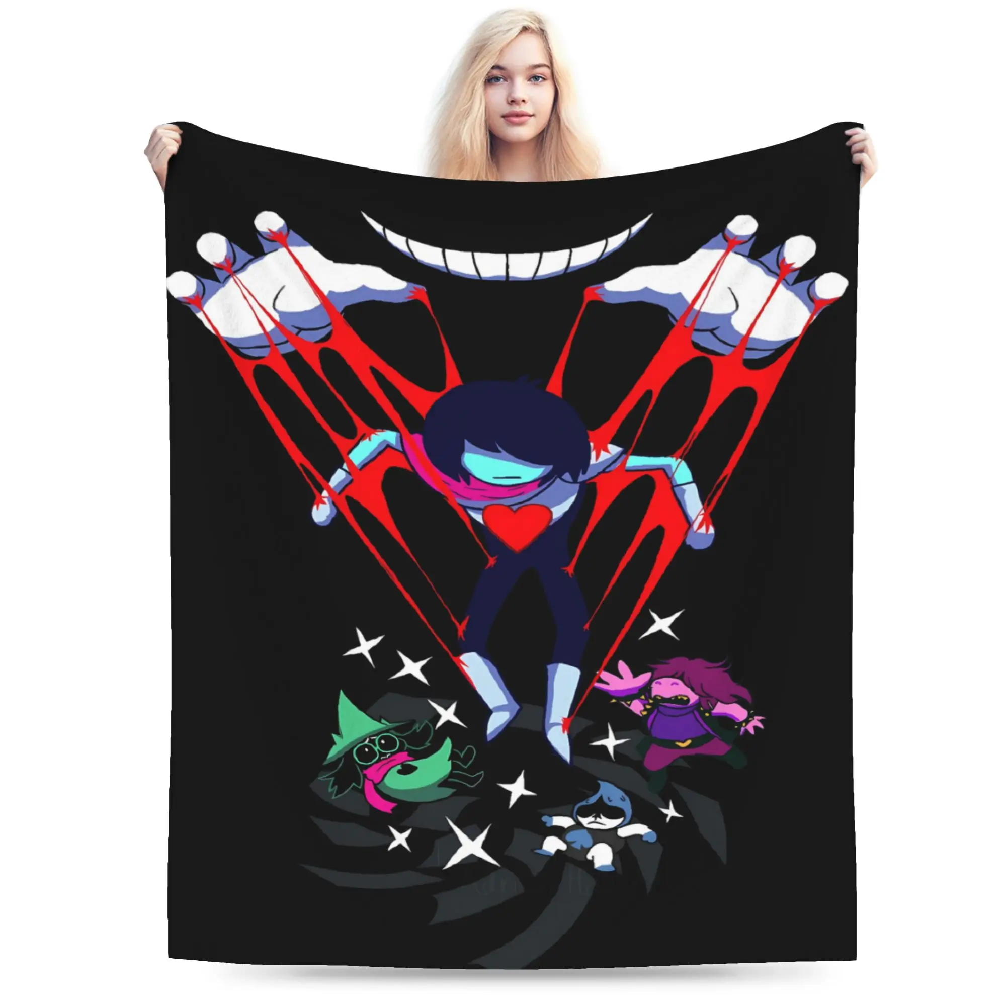 Deltarune Game Flannel Blankets Winter  Warm Soft Throw Blanket for Children Home Decor Funny Bedspread Sofa Bed Cover