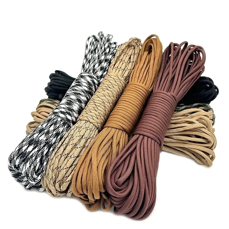 Paracord-Cuerda de paracaídas de supervivencia para acampar al aire libre, accesorios de tienda de senderismo, pulsera, 7 núcleos, diámetro de 4mm, 31 metros, 550