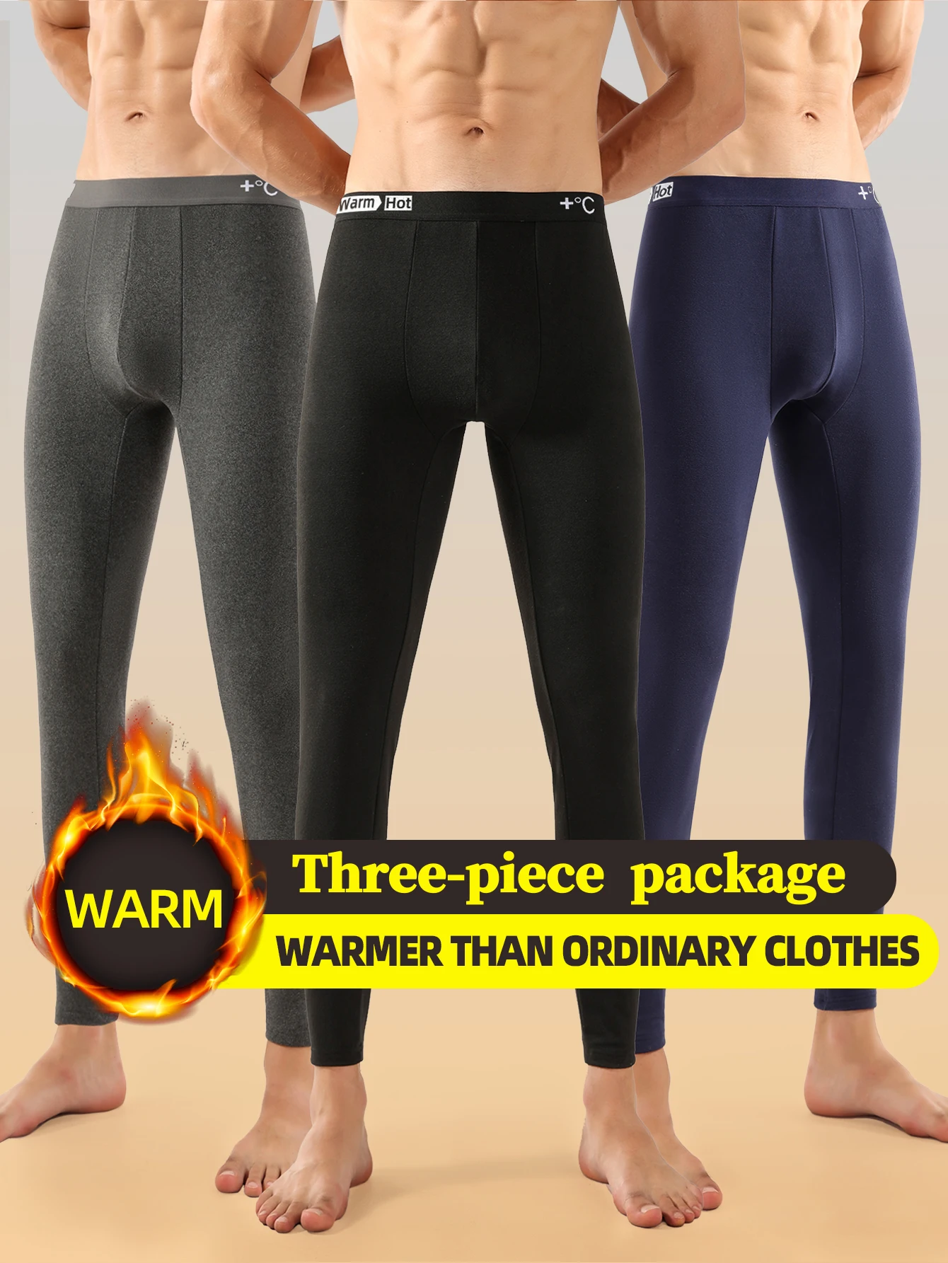 Pantalones Térmicos de Invierno para Hombre, Ropa Interior de Alta Elasticidad con Forro Polar, Leggings Cálidos para Dormir, Mallas Interiores para un Sueño Confortable
