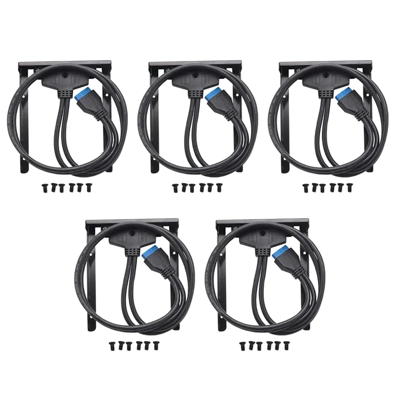 5X USB 3.0 Front Panel Hub 2 Port Expansion Bay 20 Pin To USB3.0 Bracket Cable For Computer PC