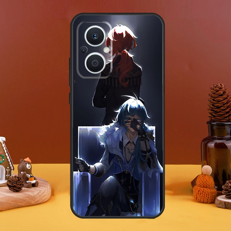 Kaeya and Diluc Genshin Impact Case For OPPO Reno 5 Lite 4 6 7 8 10 Pro 11 F 4Z 5Z 8T OPPO Find X2 X3 Lite X5 X6 Pro Cover