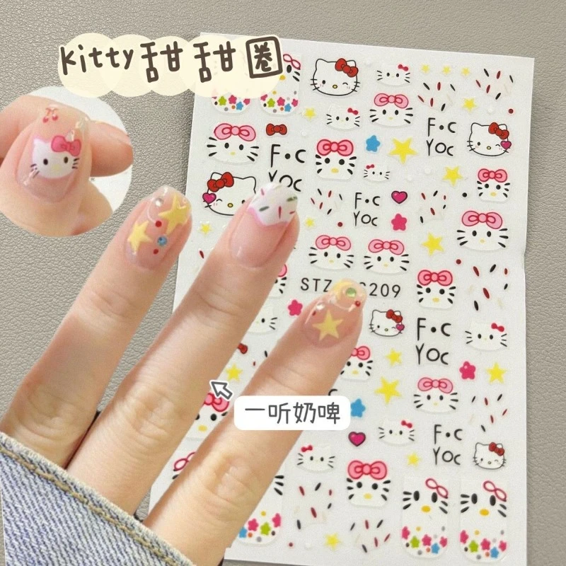 أنيمي الكرتون سانريو ملصقات الأظافر الكرتون لطيف مرحبا كيتي ملصقات دفتر الهاتف المحمول قذيفة كوب ماء الكمبيوتر الديكور