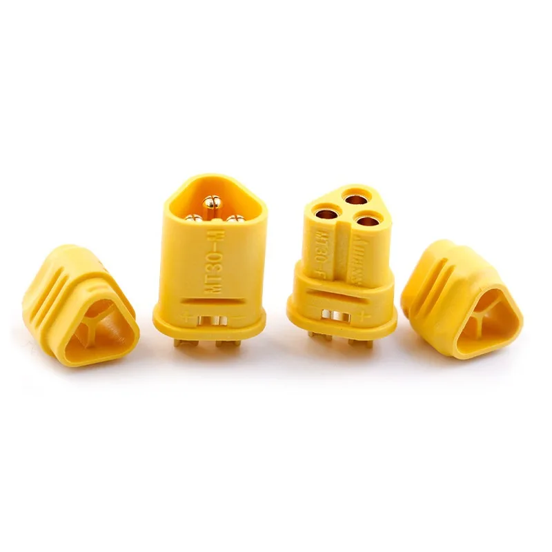 Original Amass MT30 3-Pin Connector Plug with Wire Cable 3Core Motor Connector for RC LiPo Battery