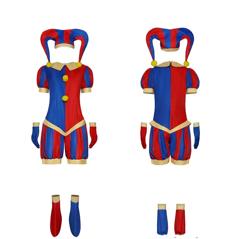 Pomni Costume Kids Adult  Clown Cosplay for Halloween Party Outfits