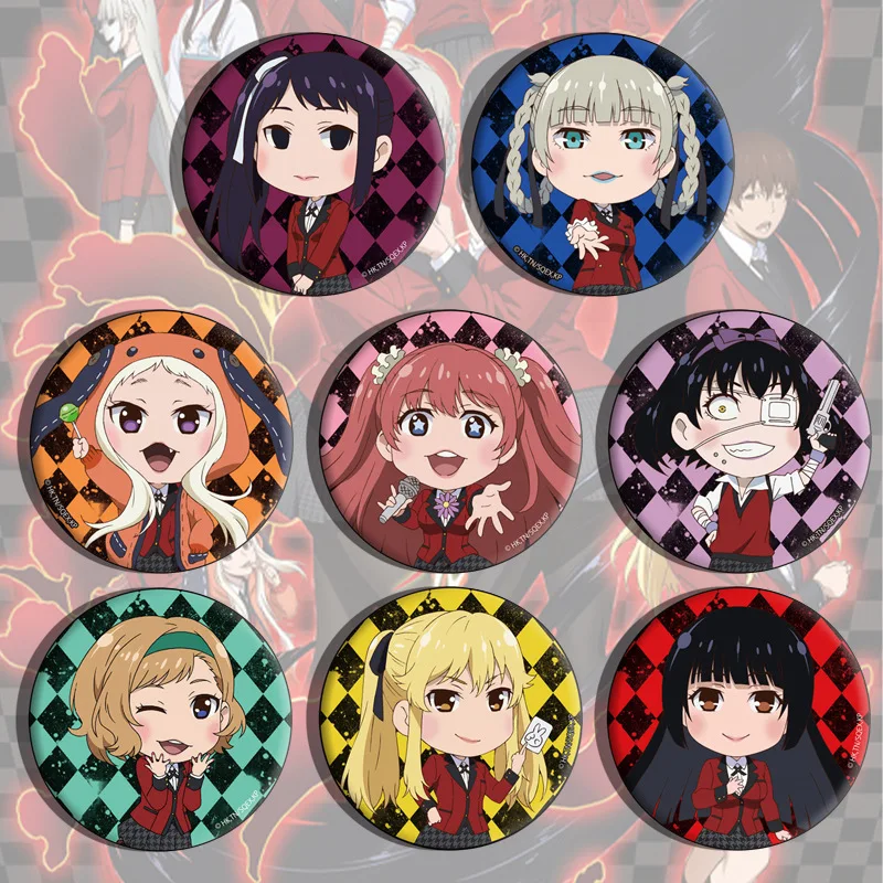 

58 мм аниме Kakegurui Jabami Yumeko Saotome Meari Momobami Kirari Ririka косплей костюм значок булавка SPTE жесть брошь реквизит подарок