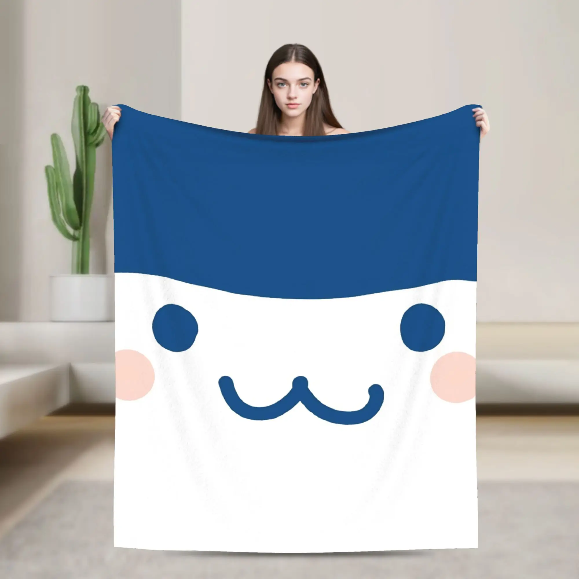 Super Soft Cartoon T-Tamagotchi Throw Blanket Premium Flannel Fleece Lightweight Bed Blanket Warm Plush Bedspread All Season Use