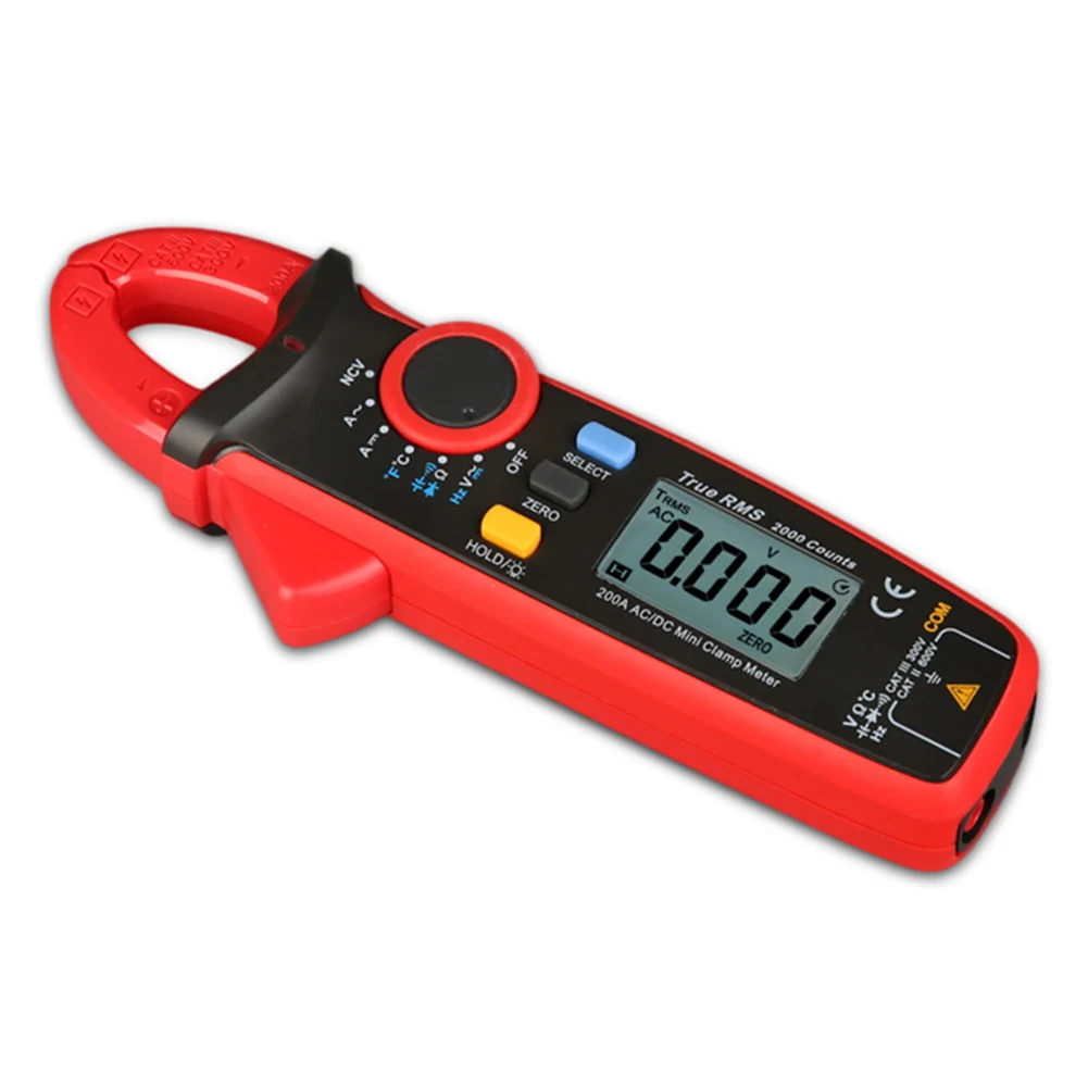Digital Clamp Multimeter UT210D for Electrical Testing Measures AC/DC Current Voltage Resistance and Capacitance