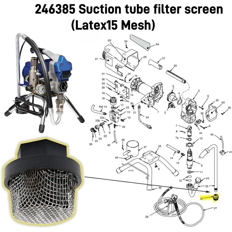 ГОРЯЧИЙ! (1+4ПК) 244194   Паковочный комплект для ремонта насоса и 246385   Комплект для замены экрана впускного фильтра UNF 7/8 дюймов для 390 395 490 495 595