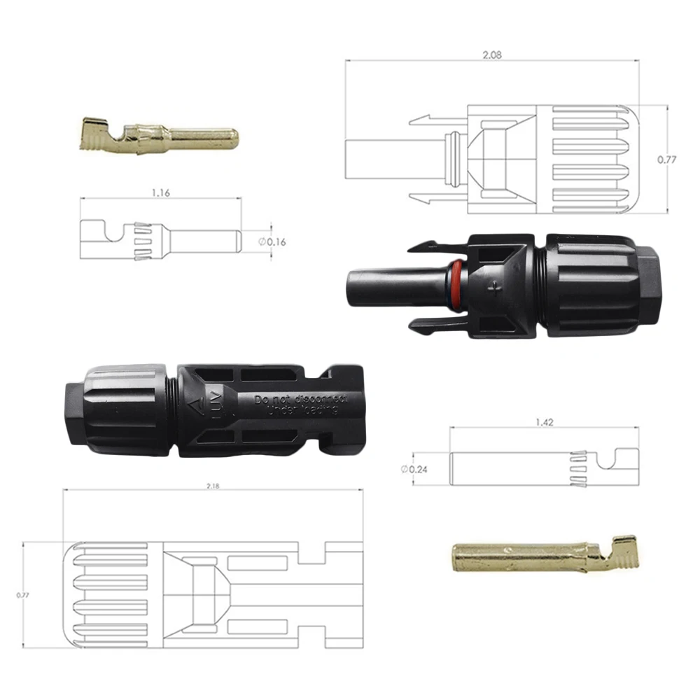 EASUN POWER 10Pairs X Connector Male Female Solar Connector Solar Panel Branch Series Connect For Solar Power System