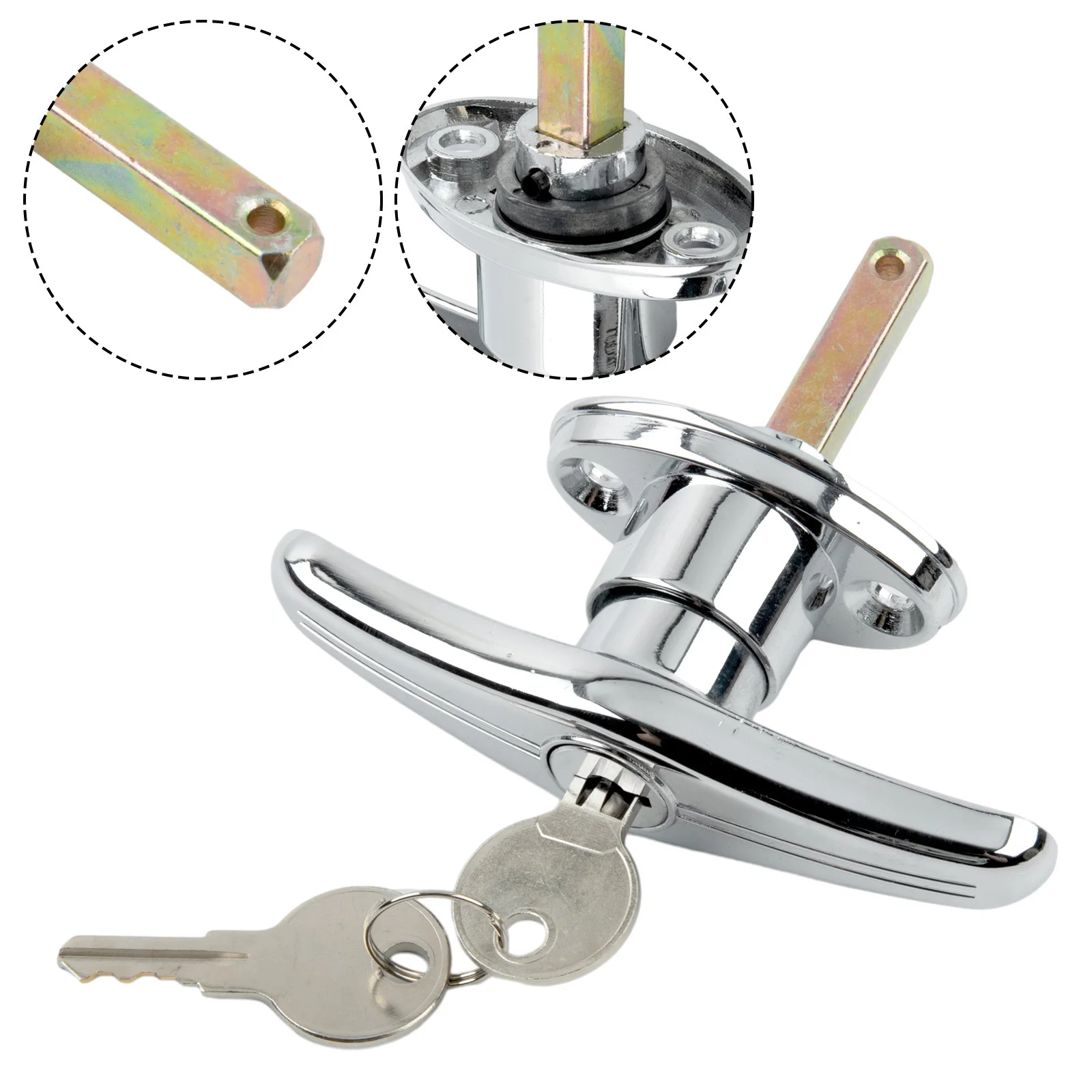 Handle Lock Replacement Shed Door Barn Garage Keyed T-Handle Zinc Alloy Hardware Locking Painting T Lock Handle