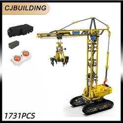 MOULD KING 17059 MK Mobile Tower Crane Remote Control Crawler Model Compatible With 42042 Building Crane Building Block Kid Gift