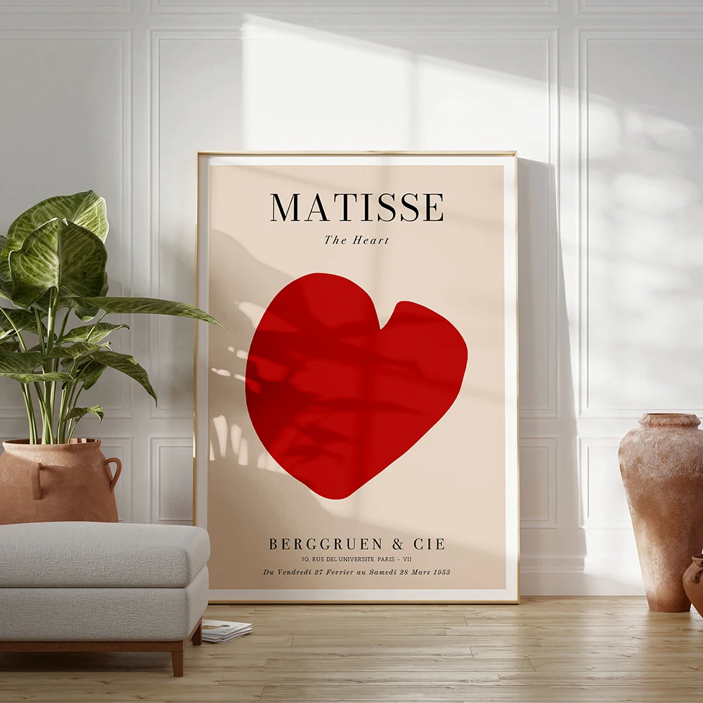 Matisse Exhibition Poster The Heart 1953  Berggruen & Cie Mid Century Modern Print Housewarming Gifts Birthday Gift Idea Decor