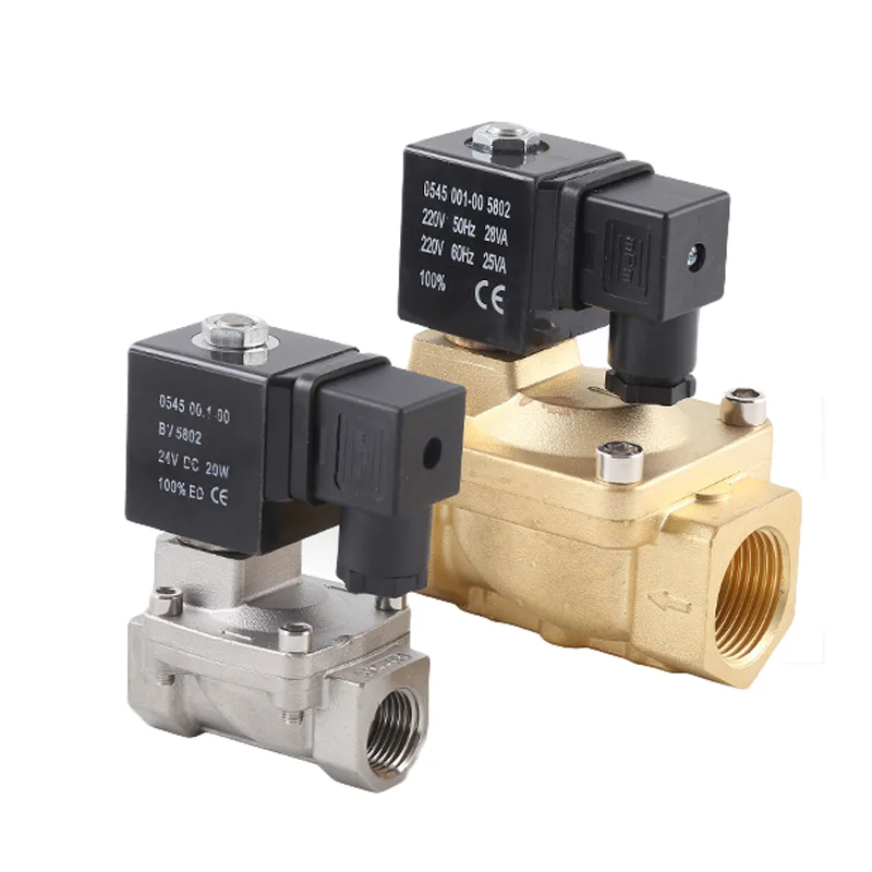 PU225 24V 12V Waterproof IP6X Water Fountain Solenoid Valve Direct Acting Brass 2/2 Way Solenoid Valve