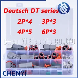 250 Pcs Deutsch DT series Automotive Waterproof Wire Connector Kit DT06-2/3/4/6S DT04-2/3/4/6P Sealed Plug with pins box