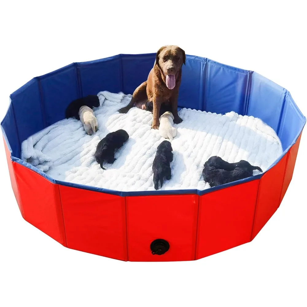 Whelping Pen for Dogs,Whelping Box for Dogs  Pool Whelping Box,Foldable Dog Bath Pool (63inch Dia.x12inch H(160x30cm))