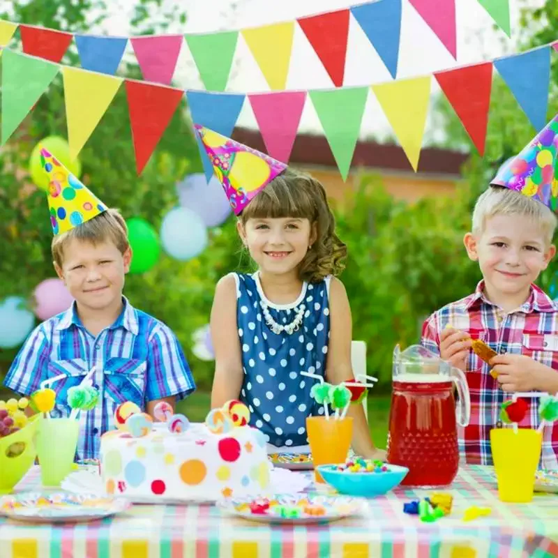 /PFU/Multicolor Bunting Triangle Flags Fiesta Flag Banner Birthday Party Decoration Colorful Pennants Banner Flag 80/100Meter