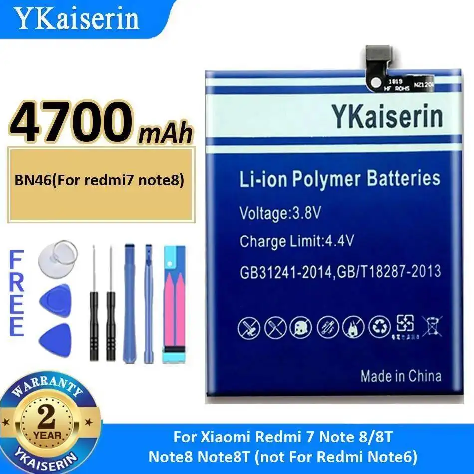 

Mobile Phone Battery 4700Mah For Xiaomi Redmi 7 Note 8 8T Note8 Note8t Not Note6 BN46 Redmi7