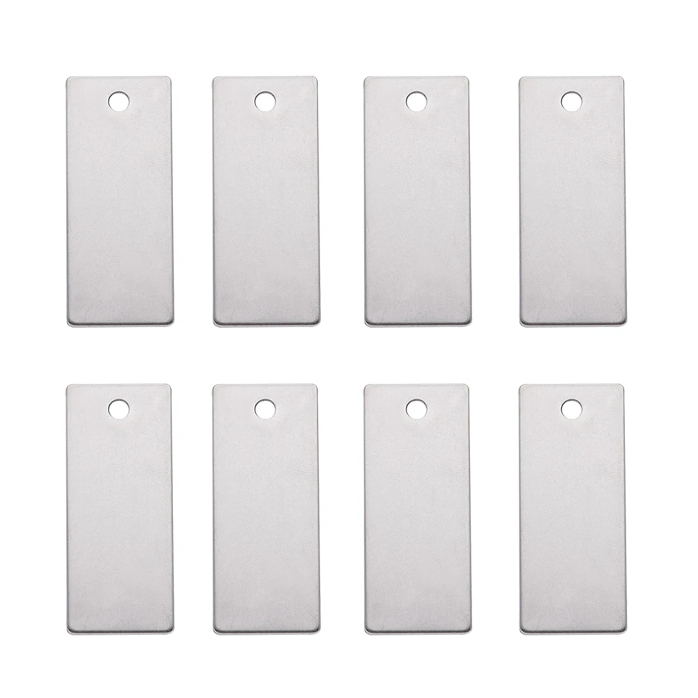 

10pcs Stainless Steel Rectangle Stamping Blank Tag Pendants Charms for DIY Crafts Fashion Jewelry Making,Stainless Steel Color