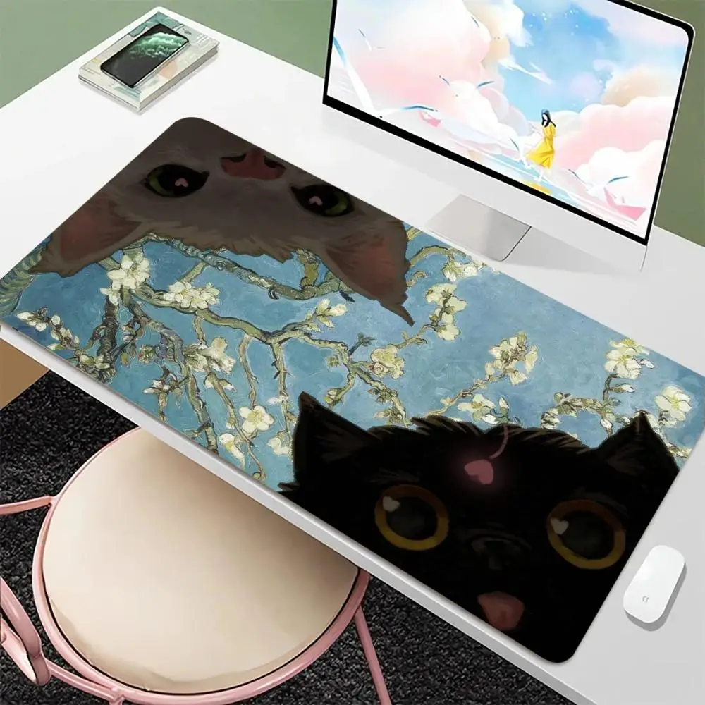 

Anime Cute Cat Mouse Pad Large Gaming Mouse Pad Anti-Slip Rubber Base Extended Desk Mat Gamer Office Use Computer Accessories