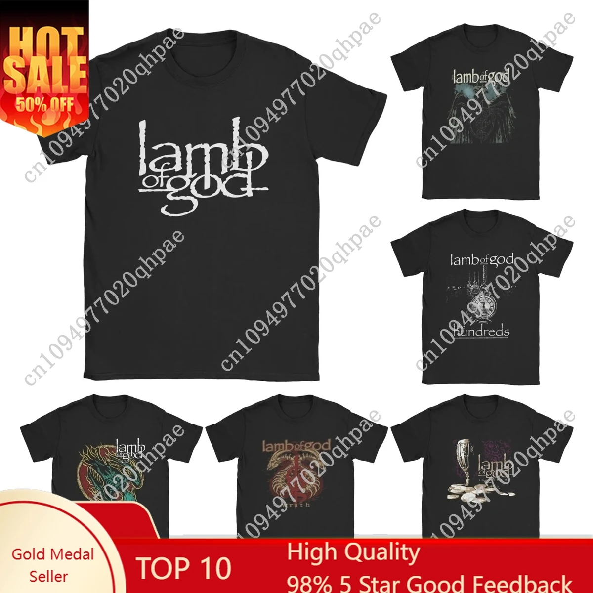 

Men's Lamb Of God Band T Shirts Heavy Mental Music 100% Cotton merch Novelty Short Sleeve Round Collar Tee Shirt Present T-Shirt