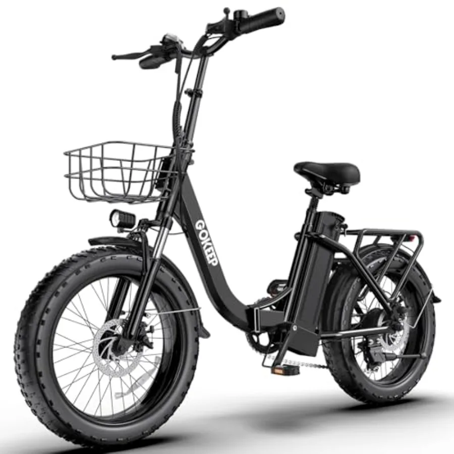 Bicicleta eléctrica para desplazamientos urbanos, cuadro de aleación de aluminio, acabado negro mate, diseño plegable con neumáticos gruesos de 20 pulgadas y Shimano
