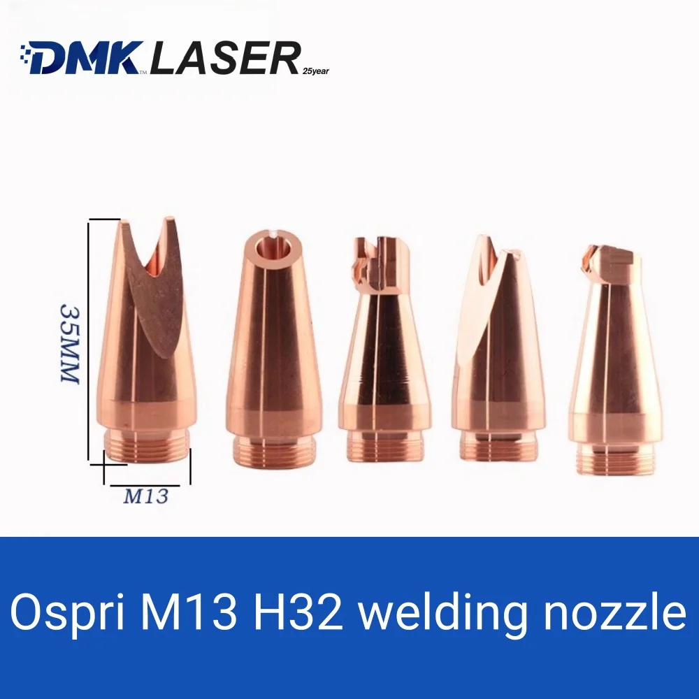 OSPRI M13 H32 fiber laser wire feed nozzle for Hand held laser welded copper nozzles angle inside fillet welding