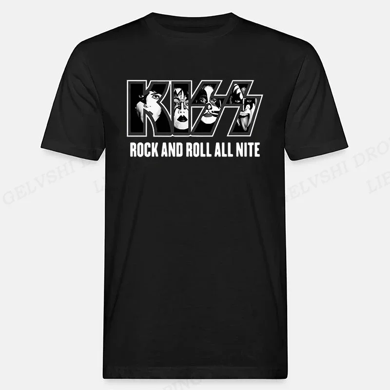 Kiss Band T Shirt Men Women Fashion T-shirt Cotton Tshirt Kids Hip Hop Tops Tees Unisex Camisetas Hombre Tops Rock Band