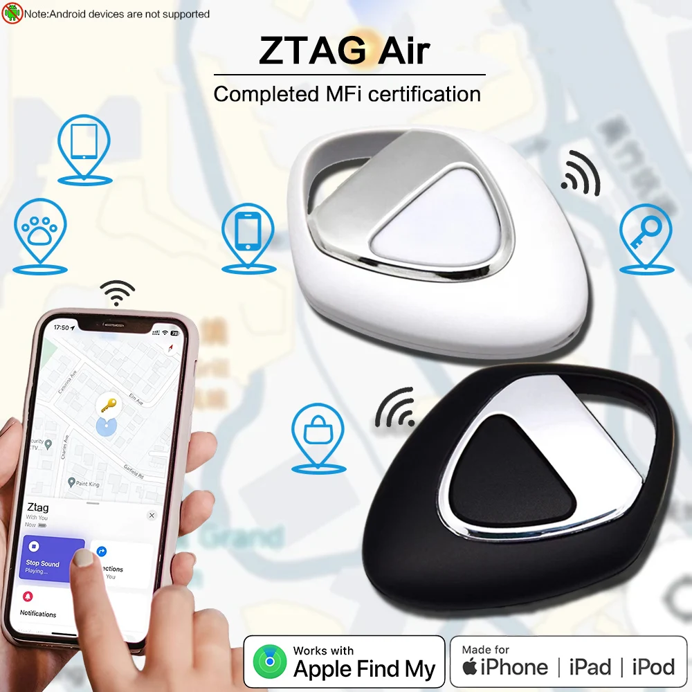 Smart Bluetooth GPs Tracker Work with Apple Find My APP ITag Anti Lost Reminder Device MFl Rated Locator Car Key Pet Kids Finder