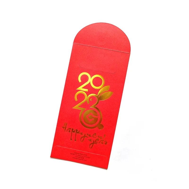 new design high quality fancy paper red pocket envelope