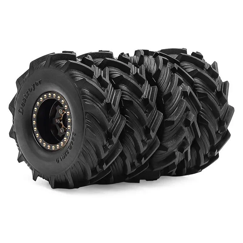 

4pcs OD 62mm 1.0" Metal Beadlock Wheel Tire Set For 1/18 RC Crawler Car TRX4M SCX24 Upgrade Parts Accessories