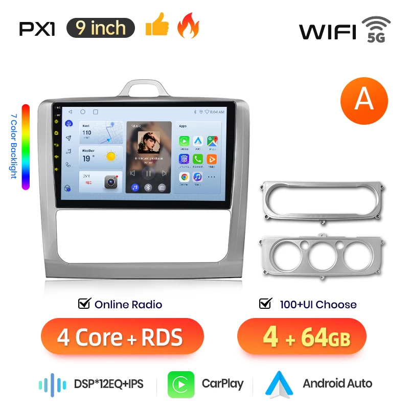 AWESAFE Draadloze CarPlay Android Auto Radio voor Ford Focus 2 3 Mk2 Mk3 2004 2005-2011 Auto Intelligent Systemen RDS GPS FM BT SWC