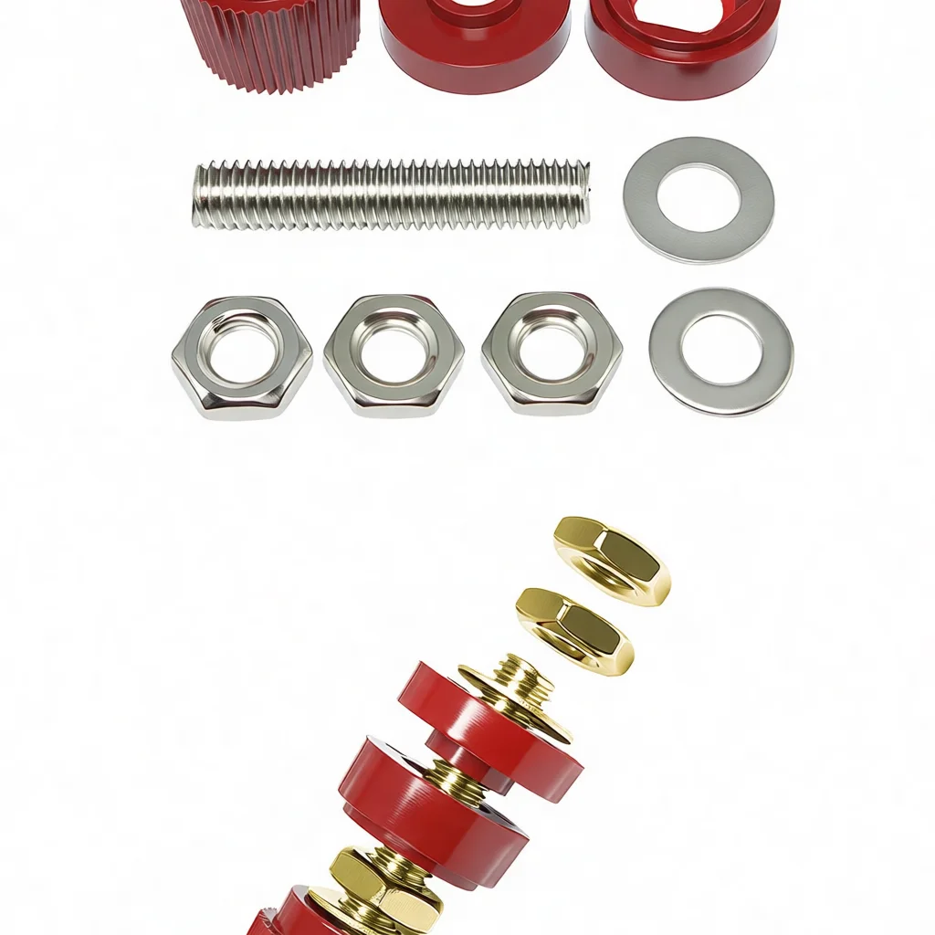 Gold Plated Pure Copper Terminal Block High Current Welding Machine Parts JS333 JS555 M6 M8 Screw Mount Connector Set