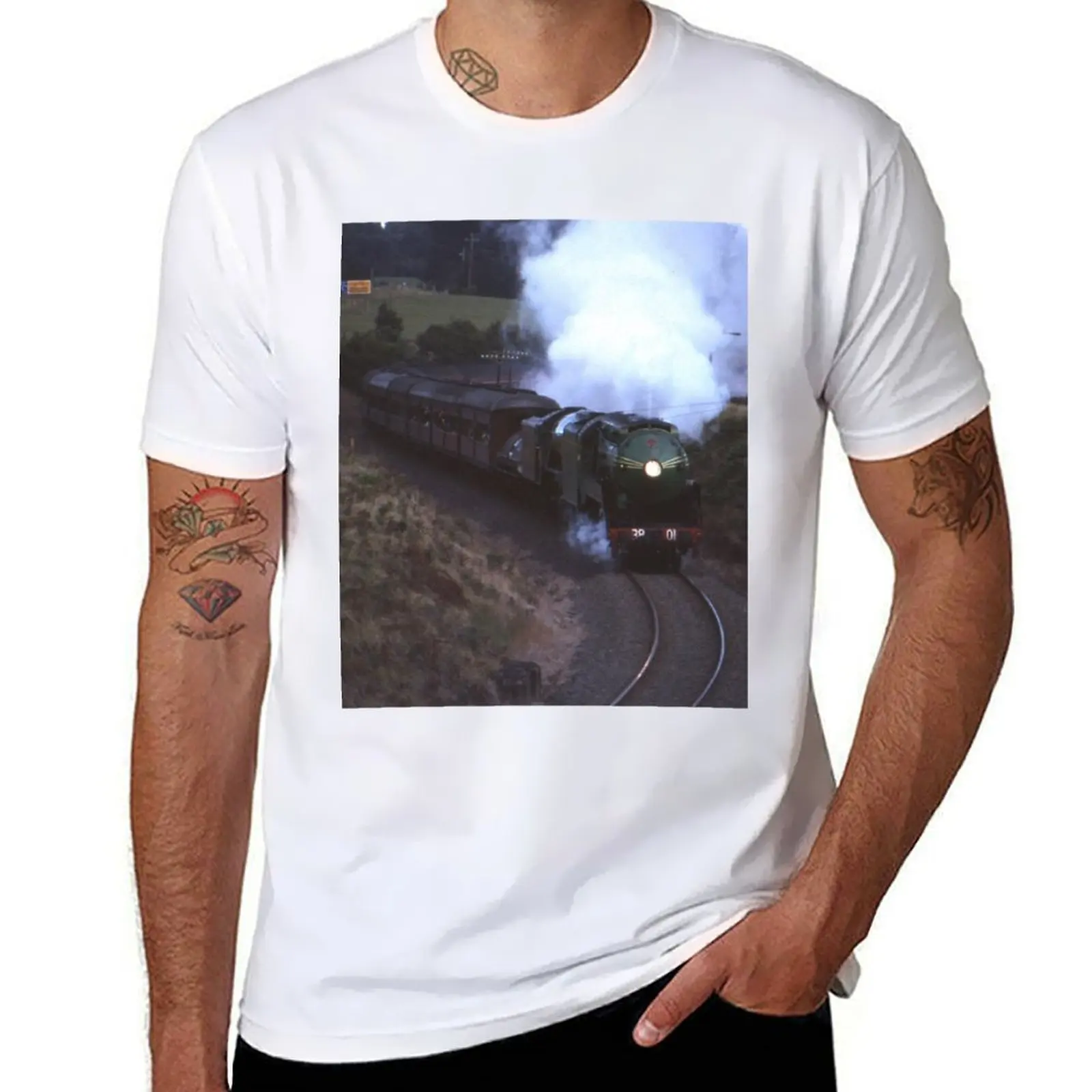 

3801 & Flying Scotsman Robertson,NSW,Australia 1989 T-Shirt Summer Casual Loose T-Shirt