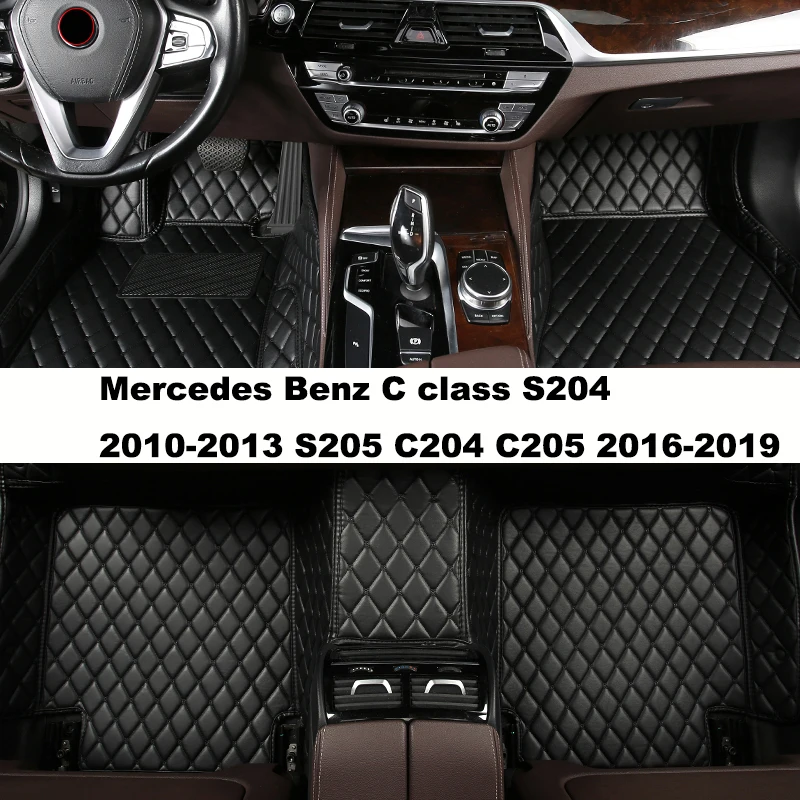 Custom Full Coverage Car Floor Mats for Mercedes Benz C class S204 2010-2013 S205 C204 C205 2016-2019 Car Accessories Carpet