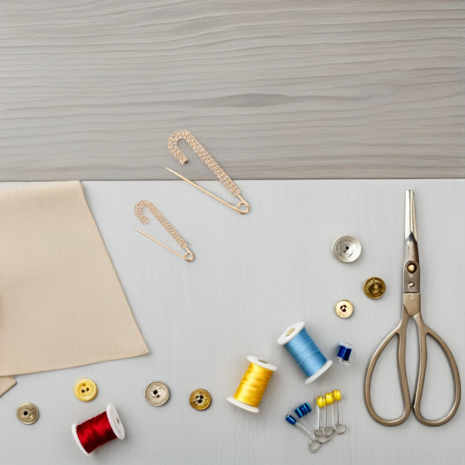 

12Pcs Rhinestone Brooch Pin Double Row Crystal Safety Pin for Cardigan Sweater Dress Shirt Clips Women Cardigan Clips