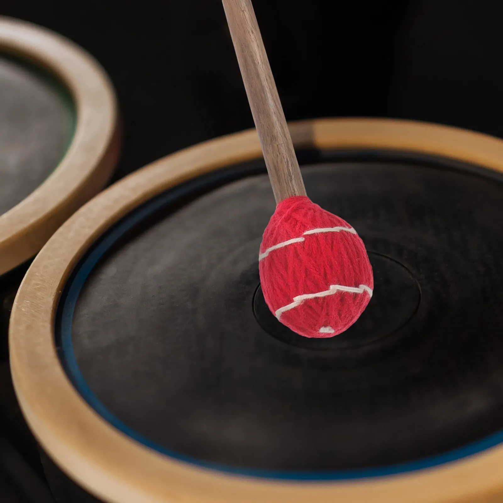 Maillet pour bol chantant avec pointe en fil de laine et manche en bois naturel, pour la méditation, le yoga, la sauna, l'hôtel et la salle d'étude