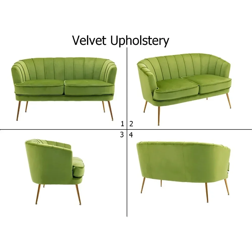 Velvet Loveseat Couch Sofa Luxury Modern Comfy Tufted Couch Chesterfield 2 Person Couch for Living Room/Bedroom