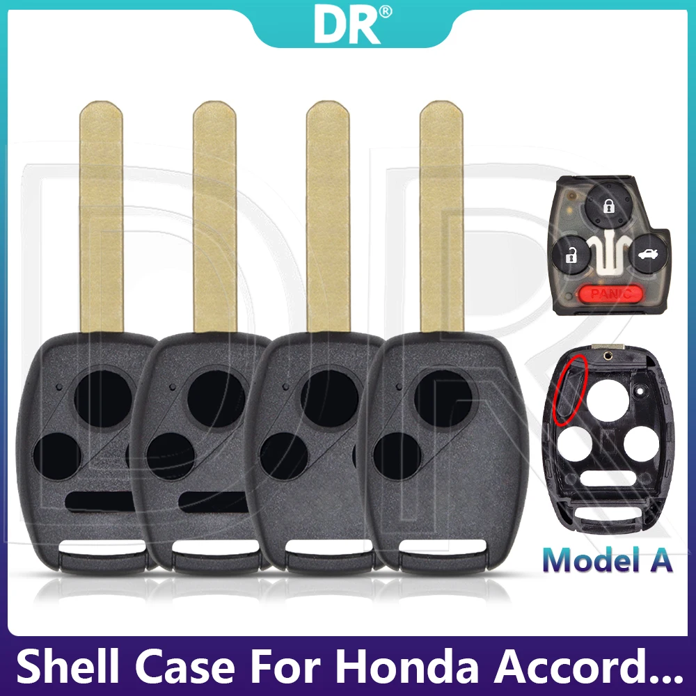 DR3 Replacement With Transonder Chip Car Key Shell Case Holder For Honda Pilot Insight Accord Civic Odyssey CRV 2/3/4 Button