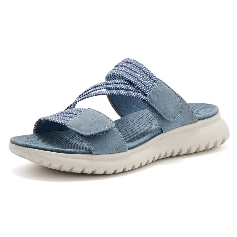 

Summer Casual Women's Sandals 3CM Anti-Slip Wedge Comfortable Fashion Nylon Buckle Knitted Elastic Fabric 2025 Style 1109-A13