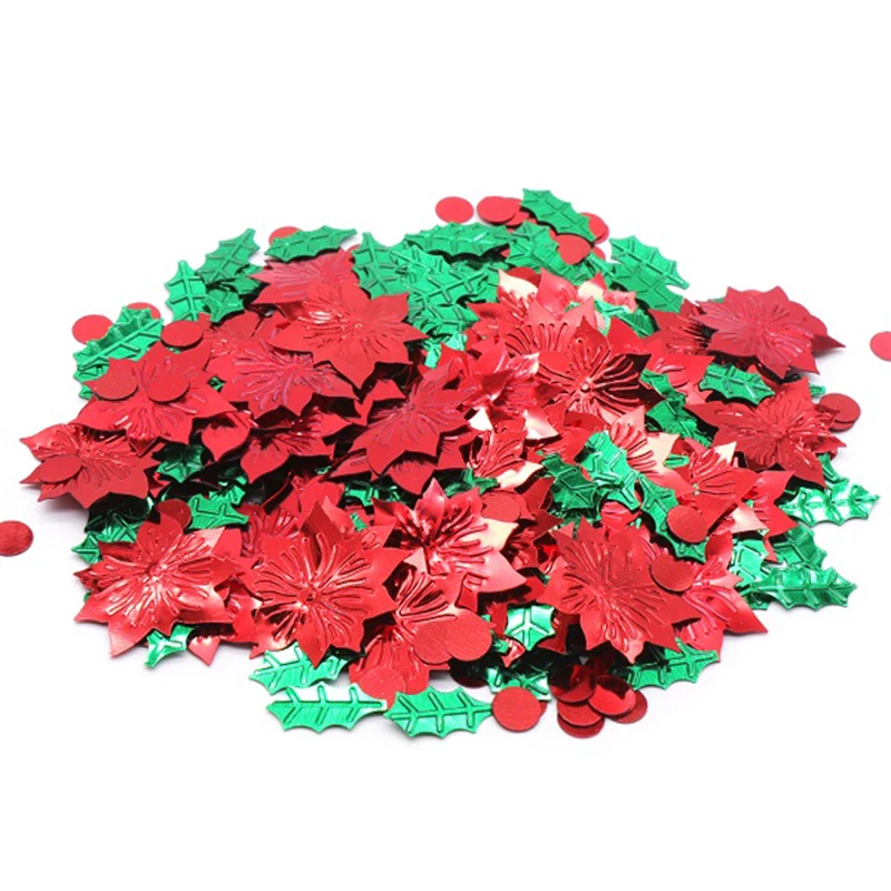 confetti confettis noel Coloré rond Sequin confettis arbre de noël feuilles confettis pour anniversaire noël mariage nouvel an fête décoration ornement