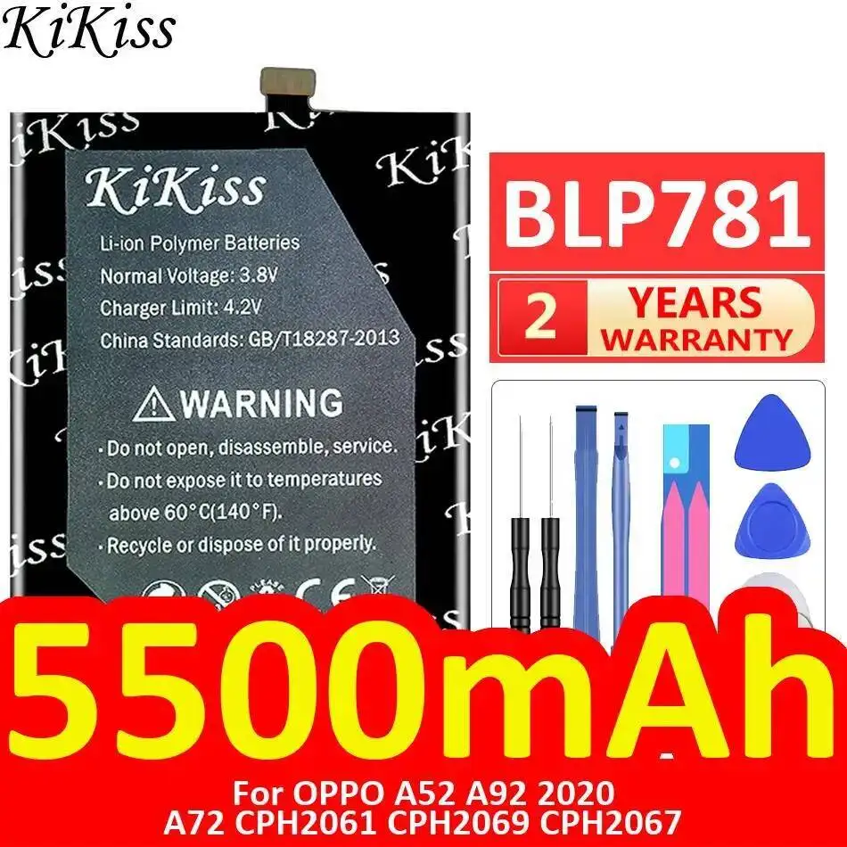 

Long-Lasting Performance BLP781 5500Mah Mobile Phone Battery For Oppo A52 A92 2020 A72 CPH2061 CPH2069 CPH2067